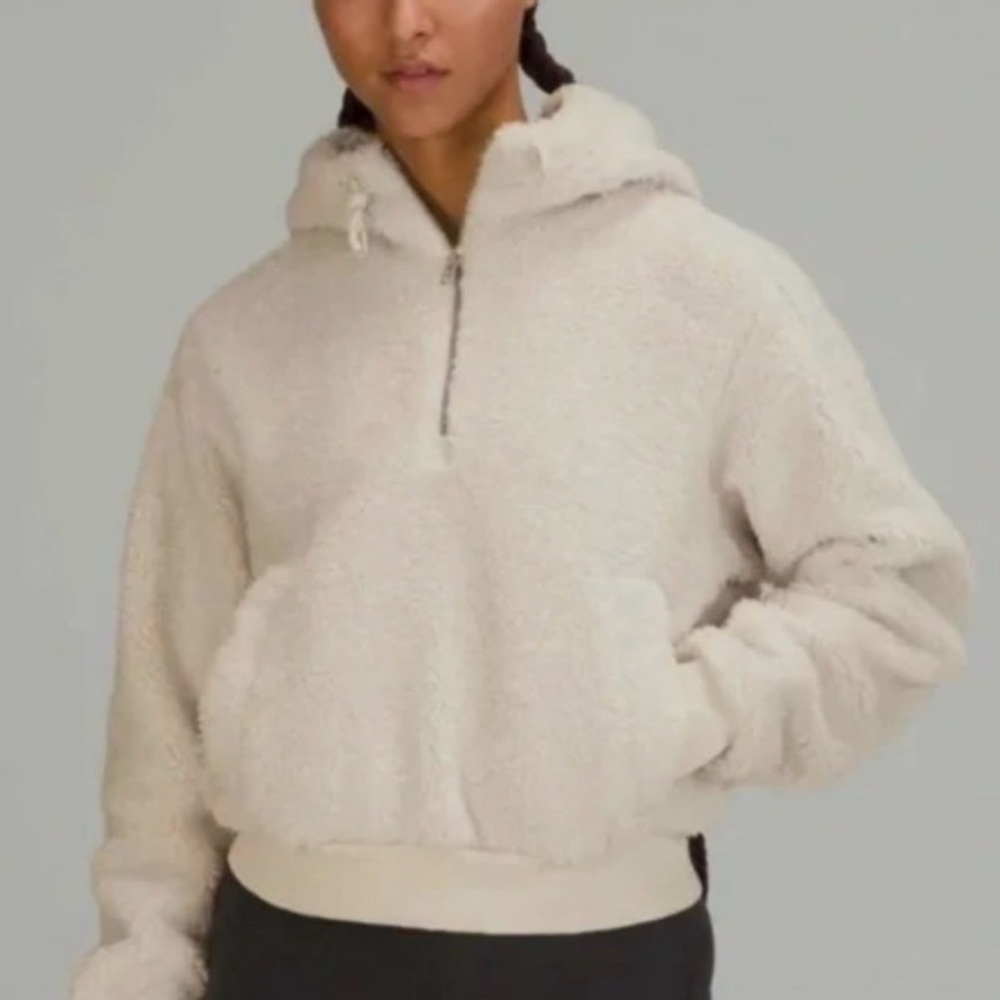 Lululemon Oh So Sherpa cream fleece hoodie 4 NWOT